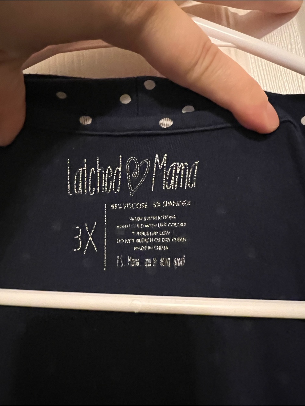 Latched Mama Breastfeeding Wrap Dress Navy Dots